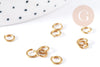 Round raw brass junction rings 6mm, nickel-free open rings for jewelry creation X1g G6583