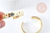 Adjustable gold bangle bracelet 16k zircons protective eye 60x48mm, original lucky bracelet X1 G4258 