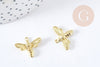 Golden brass bee pendant 19mm, jewelry supplies, raw brass charm, brass jewelry, jewelry creation, raw brass pendant, 2.19mm-G1466