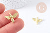 Pendentif abeille laiton doré 19mm, fournitures pour bijoux, breloque laiton brut, bijou laiton,création bijoux,pendentif laiton brut,les 2,19mm-G1466