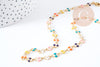 Fancy multicolored enamel necklace 304 stainless steel gold 45cm, women's gift idea X1 G8807