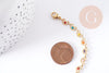 Crescent moon necklace enamel multicolor heart 304 stainless steel gold 45cm, women's gift idea X1 G8801