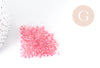 Cuentas de semillas redondas transparentes de color rosa Coral de 4,5mm, fabricación de joyas DIY, X10g G0799 
