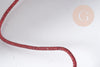 Cordón rígido de poliéster rojo metalizado 2mm, creación para scrapbooking, X 1M G8998