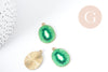 Kiwi pendant gold zamac green enamel 26.5mm, fruit jewelry creation, X1 G9000