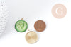 Cucumber pendant zamac gold green enamel 26mm, fruit jewelry creation, X1 G9004