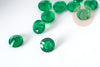 Round translucent dark green zircon charm 6mm, crystal jewelry creation, X5 G9012