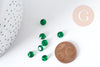 Round translucent dark green zircon charm 6mm, crystal jewelry creation, X5 G9012