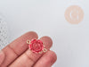 Red Rose Flower connector gold zamac 22.5mm, pendant jewelry creation, X1 G9010