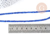 Cuenta de ágata heishi cuadrada azul 4,5 mm, cuentas de piedra natural, alambre de 40 cm, X1 G3878