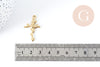 Colgante de cruz Flor de rosa 304 Acero inoxidable IP oro, colgante sin níquel creación joyería religiosa, X1 G9014