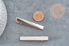 Silver metal clip barrette holder without tray 57mm, hairdressing supplies crocodile clip X2 G4983