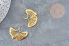 201 stainless steel pendant gold gingko leaf 23mm, nickel-free stainless steel charm for jewelry creation, X1 G6129