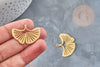 201 stainless steel pendant gold gingko leaf 23mm, nickel-free stainless steel charm for jewelry creation, X1 G6129