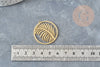 Pendentif médaille feuille palme acier inoxydable 201doré 32mm,breloque acier inoxydable doré sans nickel, X1 G6189