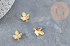 Pendentif feuille d'érable en acier 304 inoxydable doré 15mm, création bijou acier doré, X5 G4610