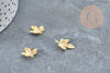 Pendentif feuille d'érable en acier 304 inoxydable doré 15mm, création bijou acier doré, X5 G4610