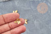 Colgante de hoja de arce en acero inoxidable 304 dorado de 15 mm, creación de joyas de acero dorado, X5 G4610