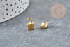 304 stainless steel padlock charm 11mm, stainless steel supply for jewelry creation, X 2- G2611