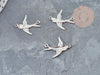 Silver stainless steel 201 swallow connector 17.5mm, Bird pendant for jewelry creation X1 G9146
