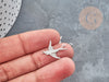 Connecteur hirondelle acier 201 inoxydable argenté 17.5mm, Pendentif oiseau pour création de bijoux X1 G9146