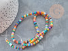 Multicolored mother-of-pearl heishi rondelle bead 4mm, natural bead for jewelry creation, X1 thread 38cm G9039