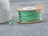 Cordon en coton tressé jaune bleu vert 1.2mm, cordon pour bijoux scrapbooking fabrication bijoux,X1mètre G9195