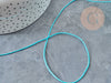 Cordón azul turquesa trenzado poliéster 0.8mm, cordón de alambre jade para joyería, X1 metro G3796