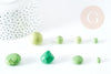 Natural green howlite bead 15mm, stone jewelry creation G0603 