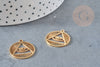 Protective eye triangle pendant in 201 stainless steel, gold, 22mm, lucky charm for jewelry creation, X1 G4607