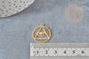 Colgante de triángulo de ojo protector en acero inoxidable 201, oro, 22 mm, amuleto de la suerte para la creación de joyas, X1 G4607