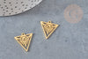 Protective eye triangle pendant 201 stainless steel gold 20mm, talisman jewelry creation, X1, G4615