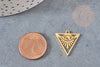 Pendentif triangle oeil protecteur acier 201 inoxydable dore 20mm, création bijoux talisman, X1, G4615