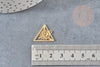 Pendentif triangle oeil protecteur acier 201 inoxydable dore 20mm, création bijoux talisman, X1, G4615
