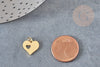 Heart medal pendant 304 stainless steel gold, nickel free, gold steel, steel medal, 12mm, X1 G2993