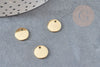 Pendentif médaille ronde acier 304 inoxydable doré 10mm, pendentif dorésans nickel X10 (4.5gr)G0071