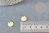 Medalla colgante redonda acero inoxidable 304 oro 10mm, colgante de oro sin níquel X10 (4,5gr) G0071