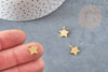 Star pendant in 304 stainless steel, 12mm, nickel-free golden charm for jewelry creation, X2 G2640