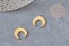 Gold stainless steel moon pendant 16mm, a jewel in hypoallergenic steel without release of nickel, unit G6157