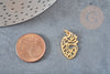 Hollowed out heart organ pendant in golden steel 20mm, golden charm, golden stainless steel, nickel-free pendant, X1 G7784