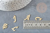 Pendentif lettre initiale acier doré, pendentif dore,sans nickel,pendentif lettre, initiale lettre,13.5m, X1, G4301