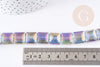 12mm faceted iridescent square glass bead, square beads, glass beads for jewelry creation, X5 beads G9076