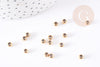 Crimp beads 304 stainless steel Gold 4mm, gold steel beads, gold steel, X100 (13.5G) G1177
