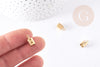 304 stainless steel IP gold rope ends to pinch 12mm, nickel-free golden creative supplies, chain ribbon finish, X10 G4905