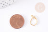 Gold steel sleeper loop support oval 15.5mm, pierced ears, creation of nickel-free water-resistant earrings, X10 G3099
