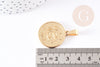 Gemini round medal pendant in golden steel, astrological sign, golden pendant, nickel-free, golden steel, jewelry, gold medal, 2.9cm, X1 G6115