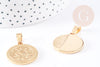 Round heart medal pendant 304 stainless steel gold, gold pendant, nickel free, gold steel, gold medal, 2.5cm, X1 G2051