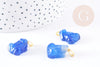 Pendentif grenouille agate bleue support doré, pendentif pierre agate naturelle bleue,création bijou pierre naturelle, 20-22mm, X1, G3987