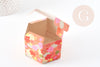 Haxgonal cardboard gift box with Japanese pattern, a box to offer your jewelry or guest gifts, 7.65x8.8cm, X1 G6288