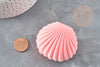 Pink velvet shell jewelry case, creative supplies, jewelry box, jewelry storage, white interior, 3.5x3.8cm, X1 G3297